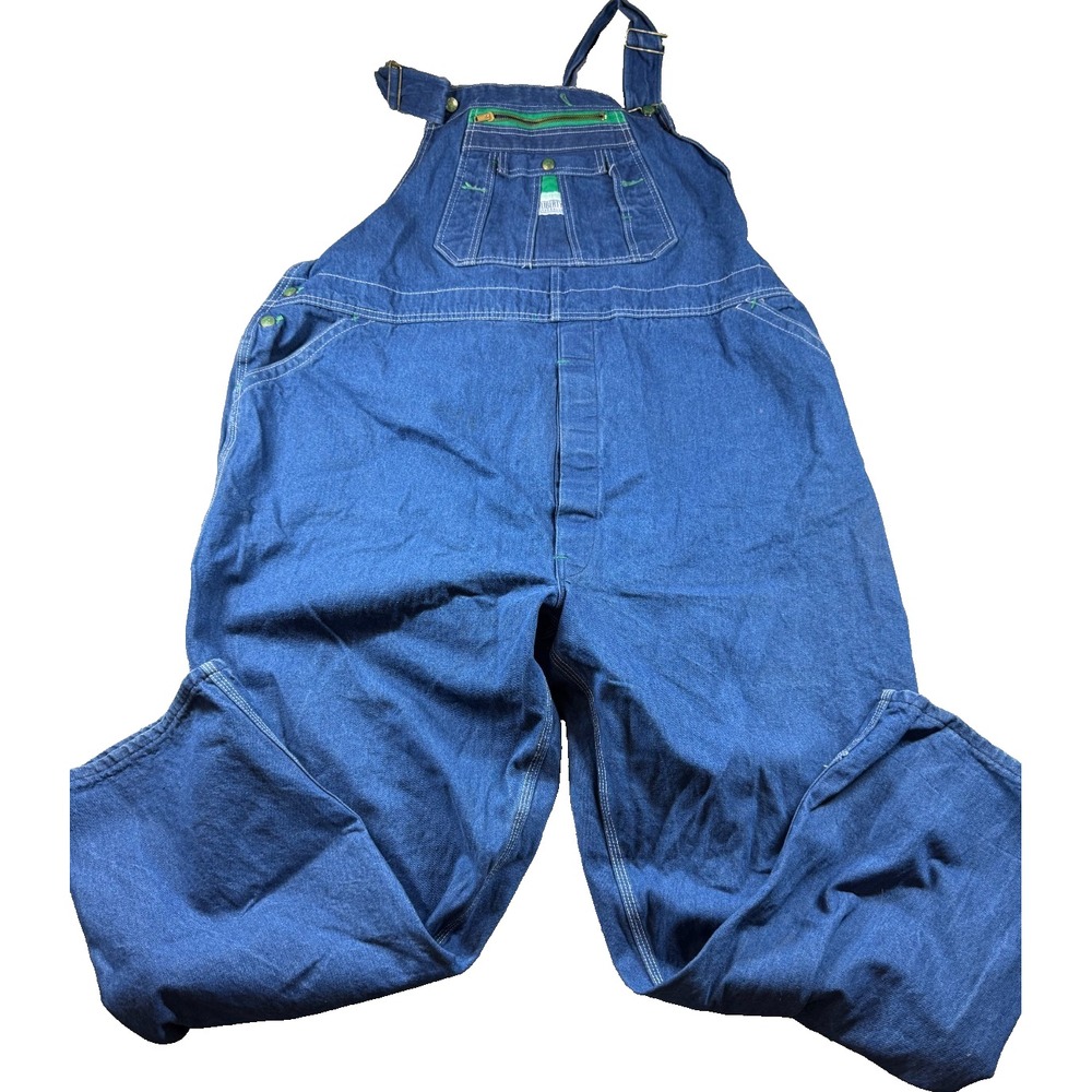 Vtg Liberty Overalls Denim Bib USA Made 50x32 Workwear Carpenter Blue Jean